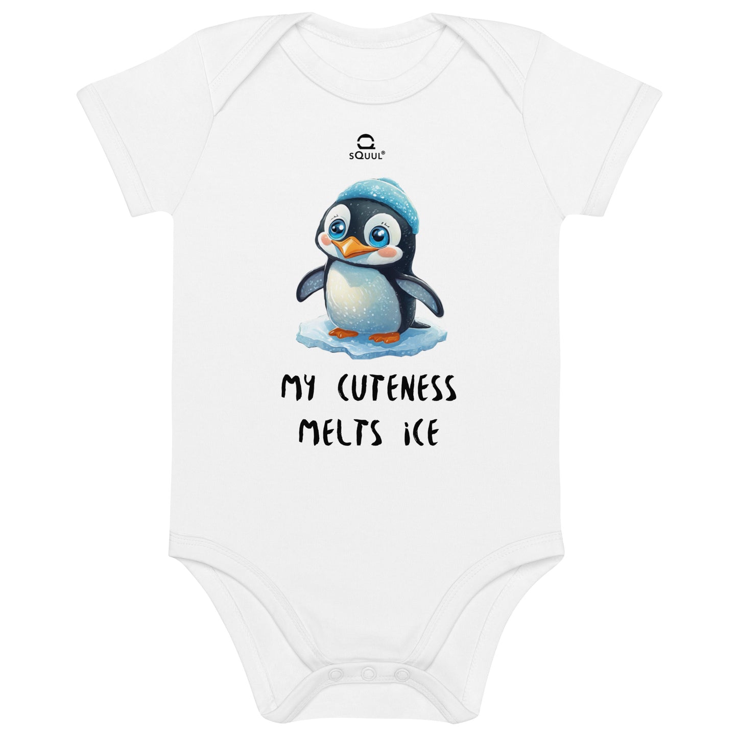 Organic Baby Bodysuit Cute Penguin #SquulOfCute