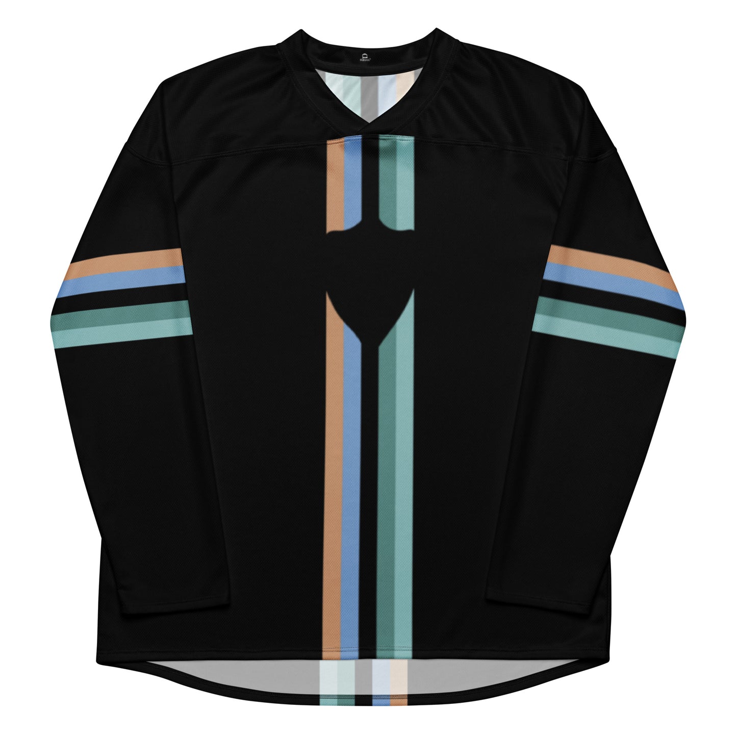 Hockey Jersey Black SQUUL® #SquulOfHeart Brown2Black2Blue