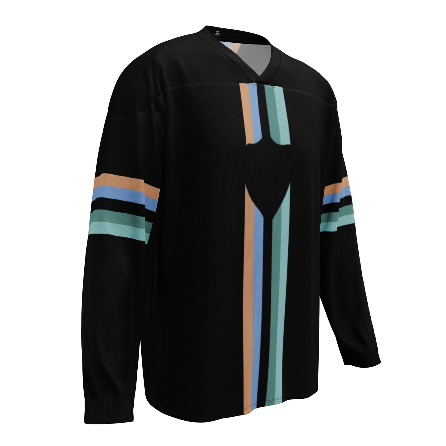 Hockey Jersey Black SQUUL® #SquulOfHeart Brown2Black2Blue