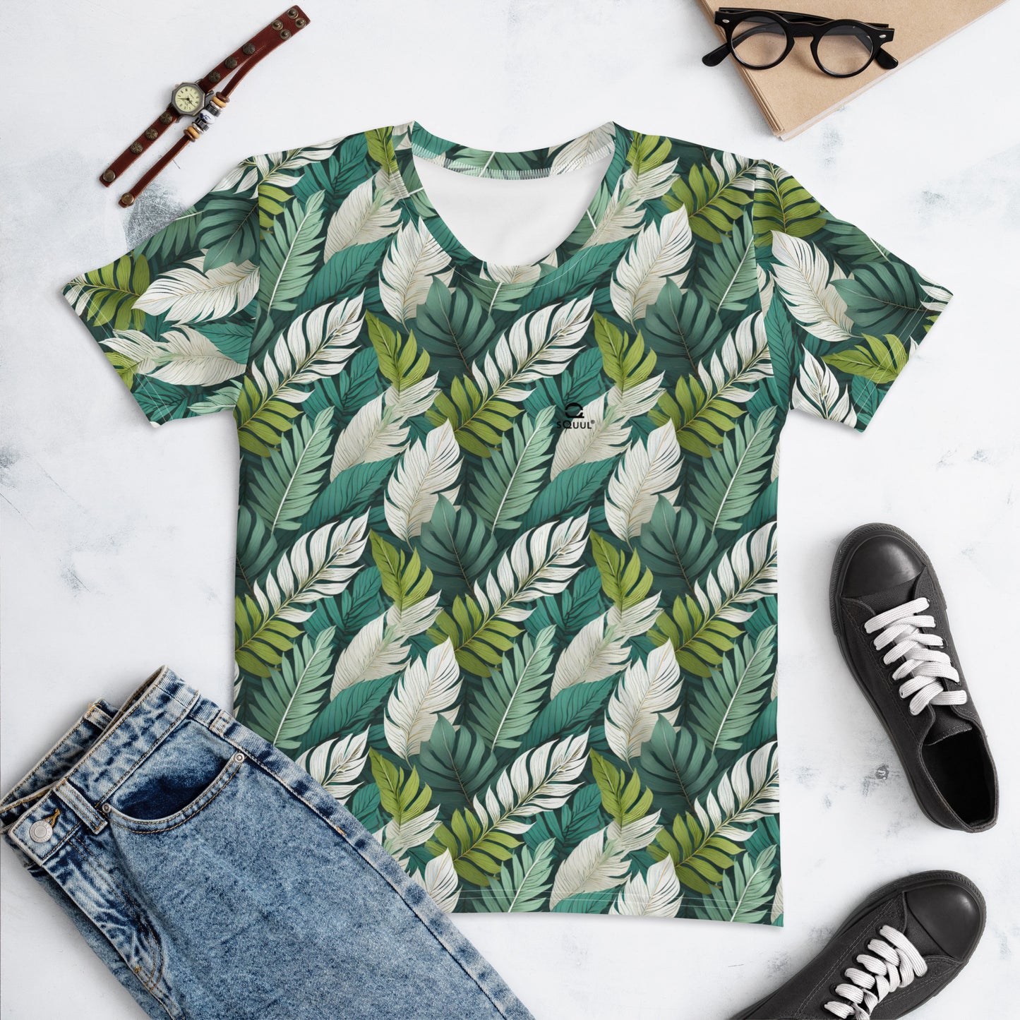 Women's T-Shirt Tropical Leafs #SquulOfFlowers